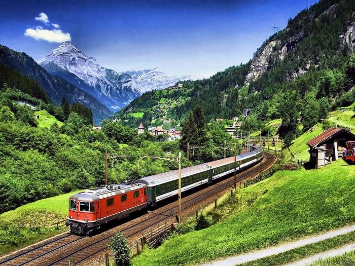 σιδηροδρομικά ταξίδια Ευρώπη Άλπεις φύση τοπία βουνά