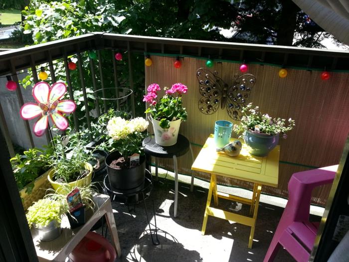 μπαλκόνι σχεδιασμός μικρού χρώματος κήπου έπιπλα κήπου γλάστρες