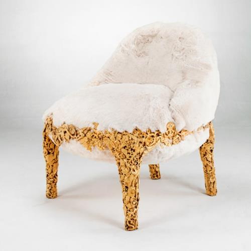 μπαρόκ σχέδιο επίπλων από βραζιλιάνικη μαλακή γούνα ταπετσαρία πόδια καρέκλα χρυσά
