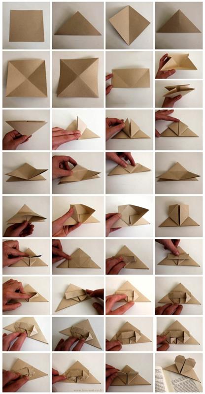 σελιδοδείκτες οδηγιών χειροτεχνίας φτιάξτε τις δικές σας ιδέες χειροτεχνίας με διπλωμένο χαρτί