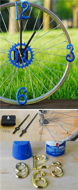 upcycling ιδέες tinker ιδέες διακόσμηση ιδέες diy ιδέες επίπλωση παραδείγματα ρολόι ποδηλάτων