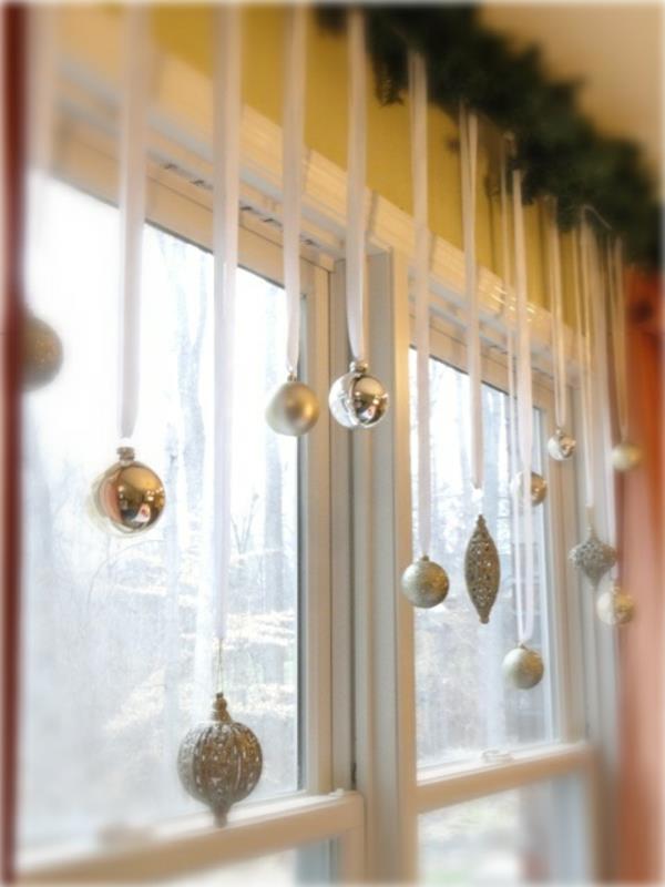 Ιδέες χειροτεχνίας παράθυρο Χριστουγεννιάτικη διακόσμηση μπάλα