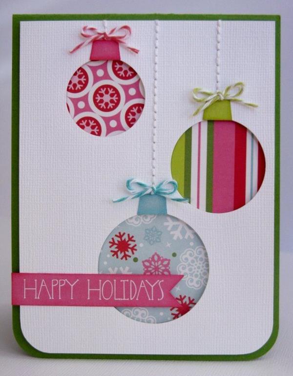 χειροτεχνίες-ιδέες-για-χριστουγεννιάτικες-χριστουγεννιάτικες-κάρτες-χαρτί-χρωματιστές-χριστουγεννιάτικες-μπάλες