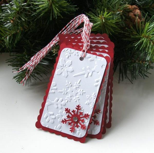 ιδέες για χριστουγεννιάτικες χριστουγεννιάτικες κάρτες tinker κόκκινο και άσπρο