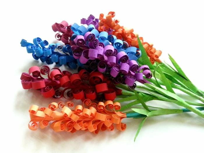 ιδέες χειροτεχνίας ανοιξιάτικα λουλούδια ιδέες διακόσμησης χρωματιστό χαρτί