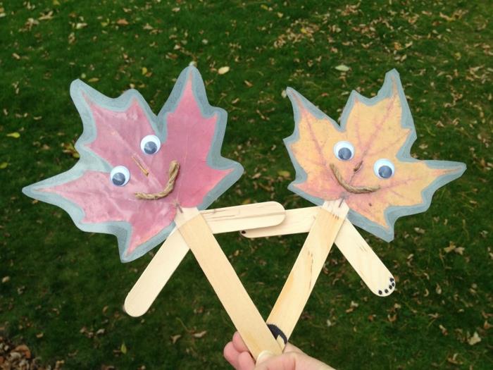 ιδέες χειροτεχνίας φθινοπωρινά παιδιά πέφτουν φύλλα πρόσωπο