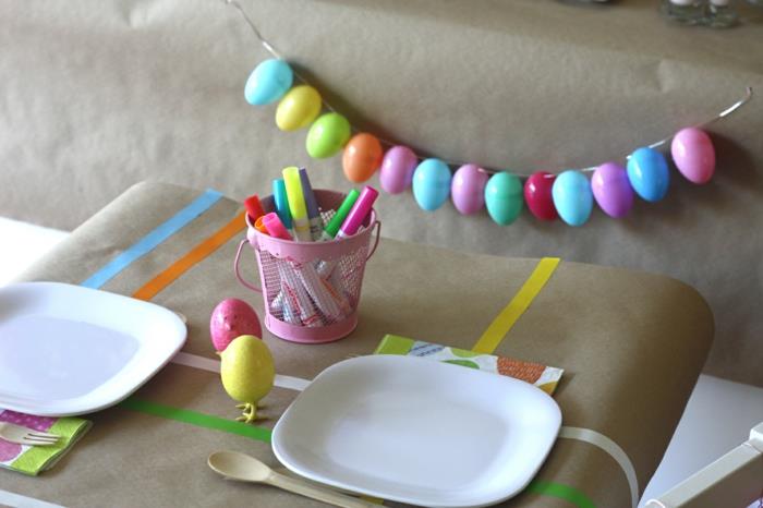 ιδέες χειροτεχνίας πασχαλινές γιορτινές διακοσμήσεις τραπεζιού χρωματιστά αυγά