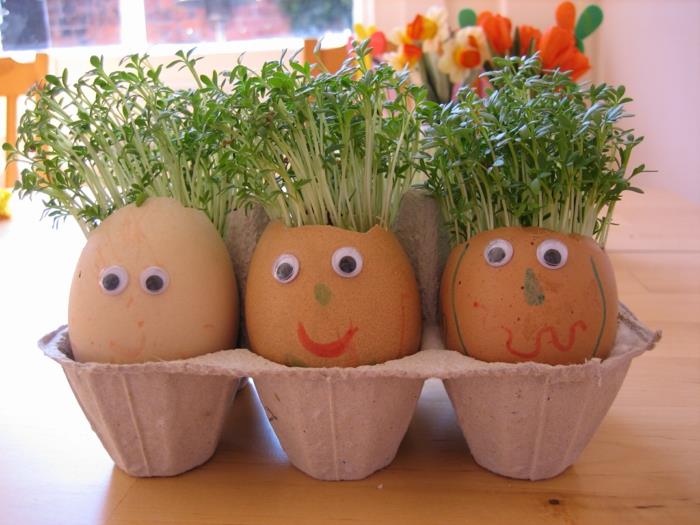 Ιδέες χειροτεχνίας Πασχαλινά αυγά αυγό κουτί πράσινες ιδέες διακόσμησης