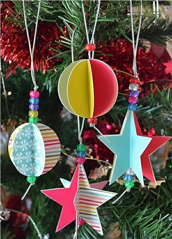 ιδέες χειροτεχνίας χριστουγεννιάτικα δέντρα διακοσμήσεις μπάλες αστερίσκοι
