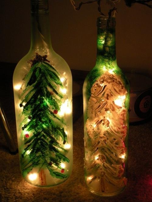 μπερδεμένο με γυάλινα μπουκάλια χριστουγεννιάτικα στολίδια
