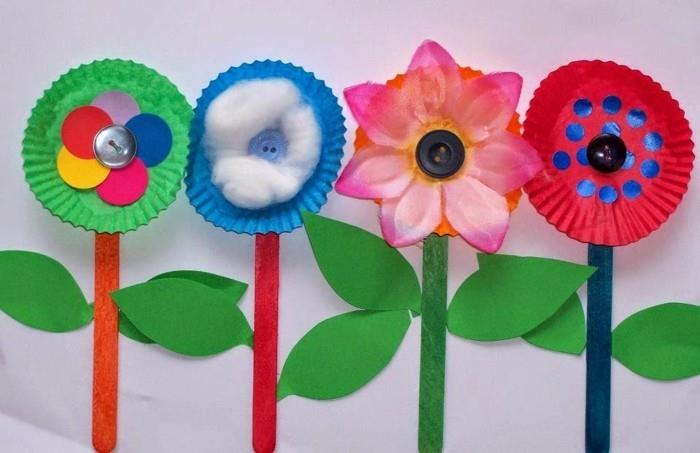 χειροτεχνίες με παιδιά λουλούδια ιδέες χειροτεχνίας χάρτινα κουμπιά