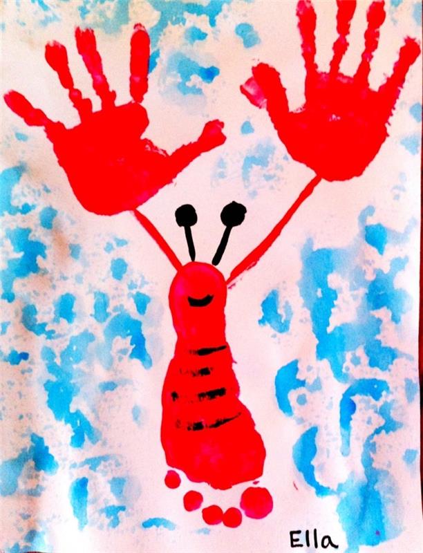 χειροτεχνίες με παιδιά χρησιμοποιούν αποτυπώματα χεριών και ποδιών για πρωτότυπους πίνακες ζωγραφικής