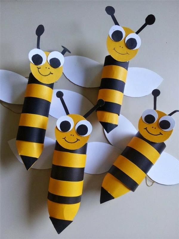 tinker με χαρτί τουαλέτας diy ιδέες διακόσμησης tinker με παιδιά μέλισσες
