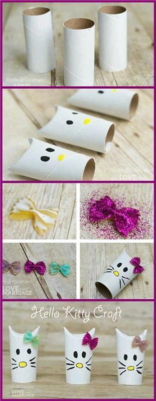 tinker με χαρτί τουαλέτας diy ιδέες διακόσμησης tinker με παιδιά helo kitty