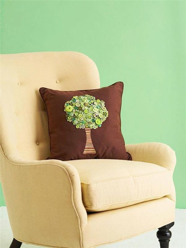 tinker με κουμπιά diy ιδέες ιδέες διακόσμησης μαξιλάρια δέντρων