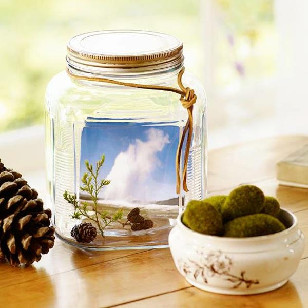 βερνικι με φυσικα υλικα φθινοπωρο διακοσμητικο terrarium moss jason jar