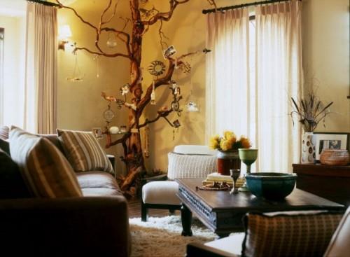 κλαδιά δέντρων διακόσμηση σαλόνι καναπές καναπέ