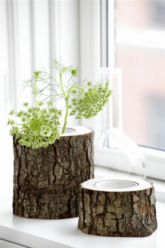 διακόσμηση κορμού δέντρου DIY γλάστρα κατασκευάστε μόνοι σας
