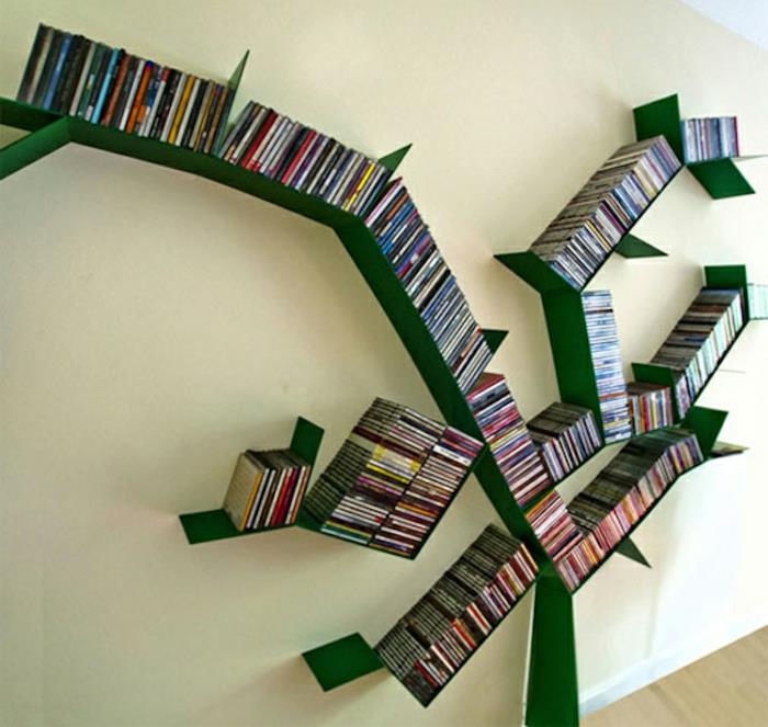 βιβλία ράφι φιγούρα πράσινο
