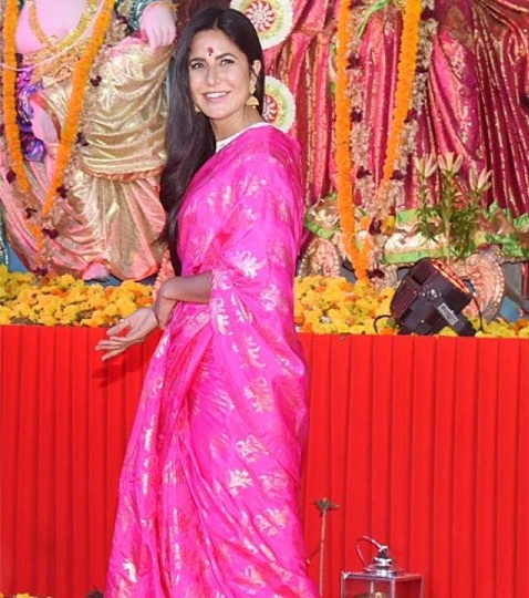 Katrina Kaif Pink Saree