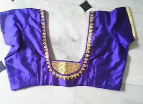Gelin Törenleri İçin Mavi Patchwork Tasarım Bluz