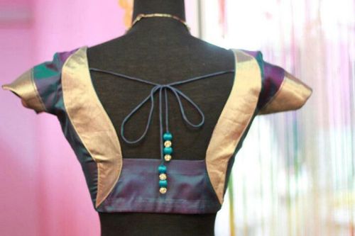 Karışık Renkli Patchwork Bluz Yaka