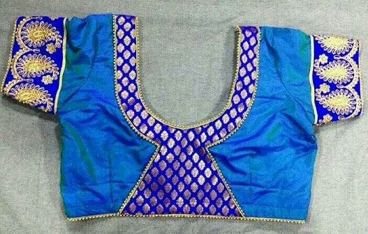 Brokar ve Düz Patchwork Bluz