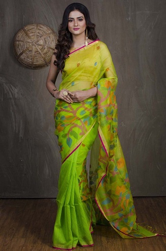 Resham Jamdani Müslin Saree