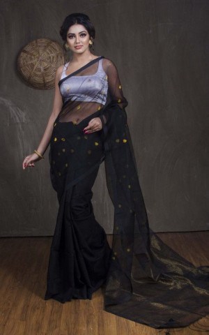 Yarım Müslin ve Yarım Khadi Saree