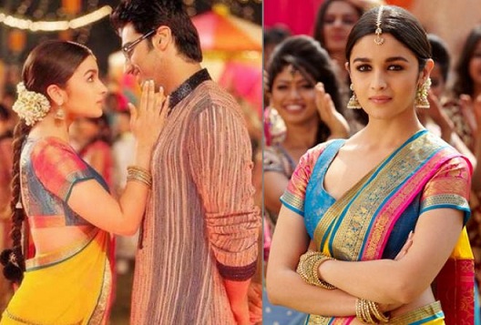 Alia Bhatt kontrastinėje sienoje Saree