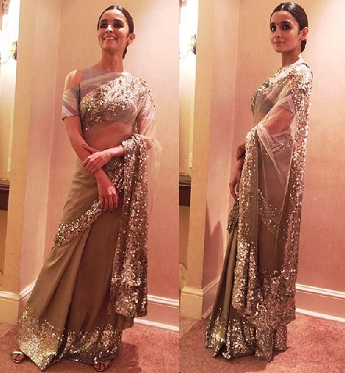 Alia Bhatt, Manish Malhotra Saree'de