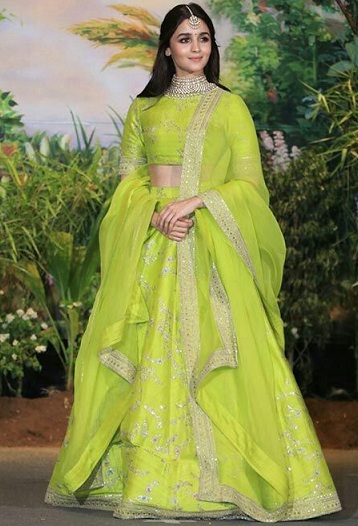 Alia Bhatt siuvinėjime Saree