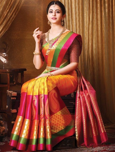 Kanchipuram Saree içinde Rakul Preet Singh