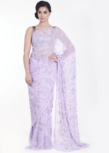 Šifono blizgučiai Saree