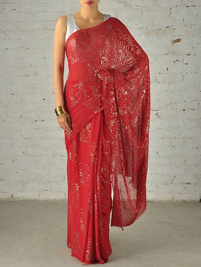Raudonasis blizgučiai Saree