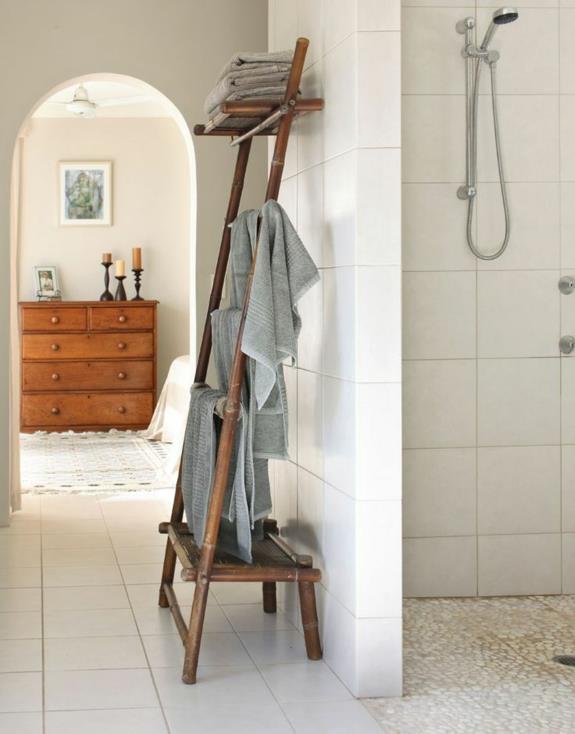 έπιπλα κρεβατοκάμαρας ξύλινη πετσέτα σκάλα ρουστίκ έπιπλα μπάνιου έπιπλα από ρουστίκ ξύλο