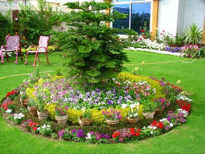 Σχεδιασμός κήπου με λουλούδια κρεβάτι Verbena