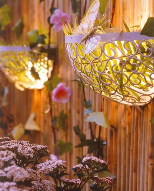 λαμπτήρες φωτισμού διακόσμηση κήπο αυλή ιδέα πρωτότυπη