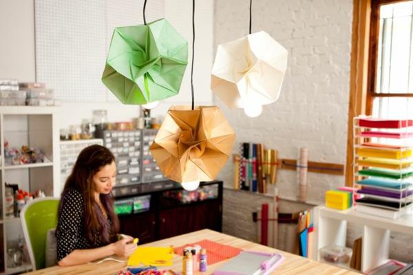 φωτισμός αμπαζούρες origami φρέσκου χρώματος