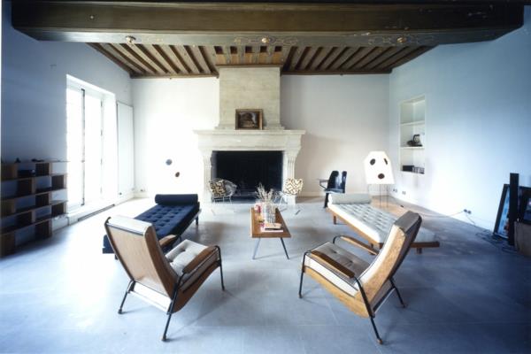 διάσημοι αρχιτέκτονες μοντέρνο σπίτι Τζάκι σαλόνι Mario Bellini