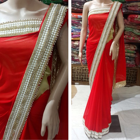 „Pearl Border Saree“