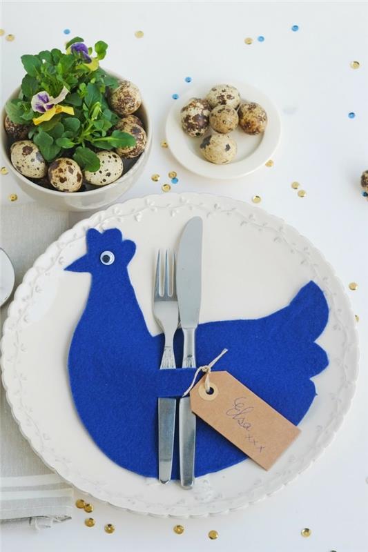 μαχαιροπίρουνα tinker τραπέζι διακόσμηση Πάσχα κόκορας