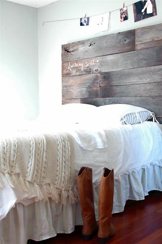 Φτιάξτε το δικό σας κρεβάτι από ευρώ παλέτες DIY έπιπλα κρεβάτι κεφαλάρι σχεδιασμός τοίχου ρουστίκ