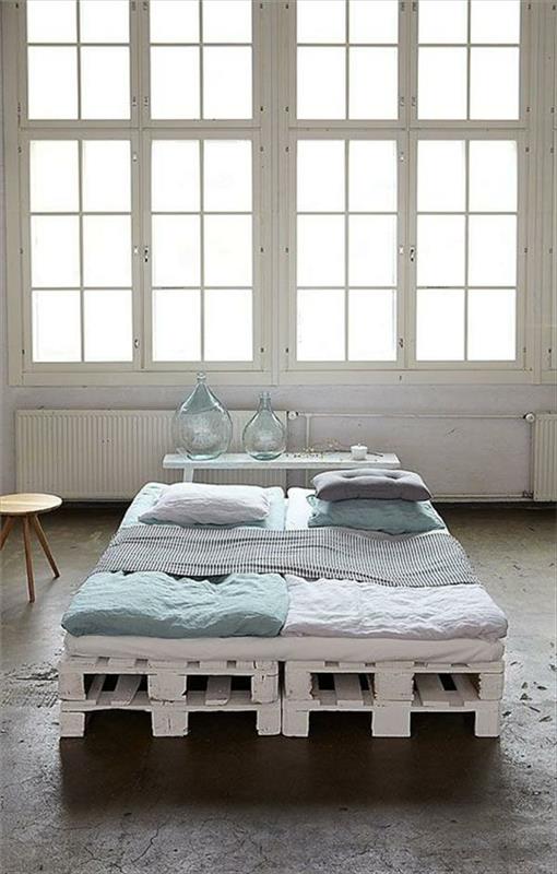 DIY έπιπλα διπλό κρεβάτι φτιάξτε το δικό σας κρεβάτι από παλέτες ευρώ