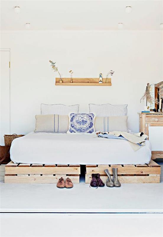 φτιάξτε κρεβάτι μόνοι σας από παλέτες έπιπλα υπνοδωματίου διπλό κρεβάτι