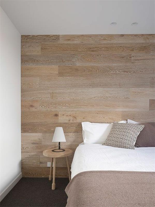 κρεβάτι από ξύλο κεφαλάρι μοντέρνα επικαλυμμένη ελαφριά υφή