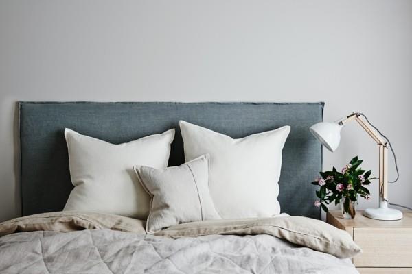 κρεβάτι κεφαλάρι απλό σχέδιο κομψό χρώμα