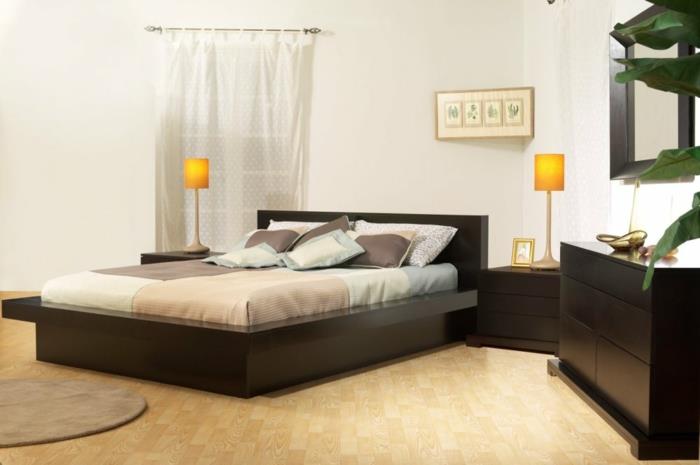 κρεβάτια σχεδιασμένα υπνοδωμάτια με επίπλωση μακριών κουρτινών