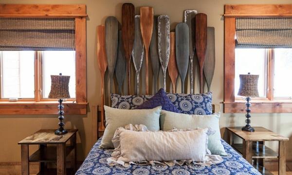 κρεβάτι κεφαλάρι σχεδιασμός hight camp σπίτι ξύλο ελκυστικό