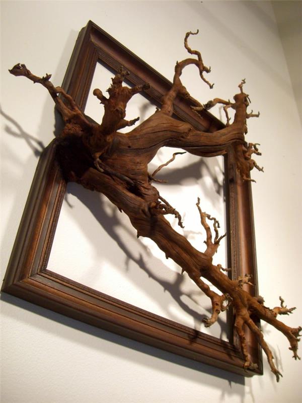 φτιάξτε μόνοι σας κορνίζες driftwood δημιουργική ιδέα χειροτεχνίας παλιά ξύλινη κορνίζα ιδέα διακόσμησης τοίχου